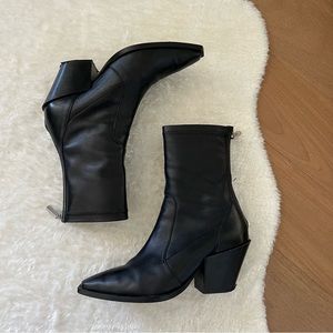 Black leather western ankle boots from Asos size 39/US 8